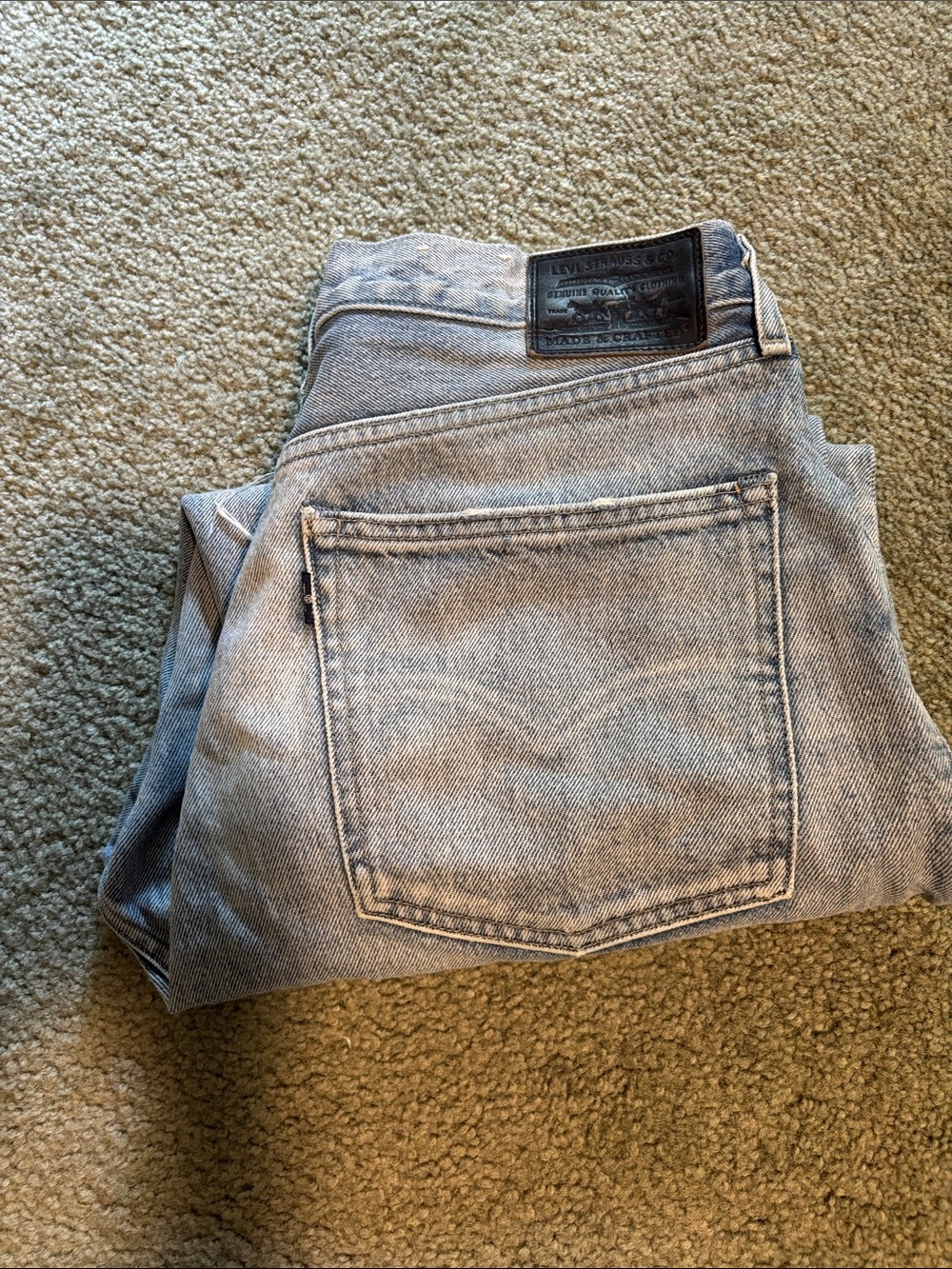 Levi's Light Barrel Cropped Blue Label Blue Washed Denim Jean